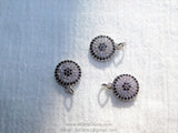 Silver Evil Eye Charm, CZ Micro Pave Tiny Evil Eyes Black Pave #121