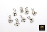 Silver Lobster Clasps, Lobster claws with Matching Jump Rings, 7 x 12 mm Jewelry Findings #2345