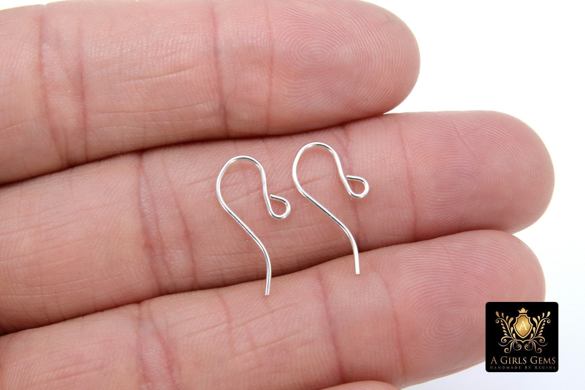 925 Sterling Silver Ear Wire Hooks, Fancy Elegant Wire Earring Findings #2170, Open Loop Components - A Girls Gems