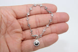 Silver CZ Bracelet, Gold Cubic Zirconia Dainty Diamond Shape Chain Link Bracelet - A Girls Gems