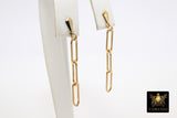 14 K Gold Filled Paperclip Chain Earrings, Rectangle Link Stud Posts, Gold Drop Dangle Earrings, Minimalist Earrings, Simple Gold Earrings - A Girls Gems