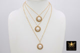 14 K Gold Filled Rolo Drawn Chain Necklace, Repurposed Vintage Button Necklace, Gold Round Channel Pearl Button - A Girls Gems