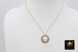 14 K Gold Filled Chain Repurposed Vintage Button Necklace, Gold Round Channel Pearl Button - A Girls Gems