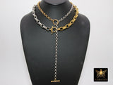 Silver and Gold Curb Chain Necklace, Shackle Chunky Necklace, Stainless Steel Jewelry - A Girls Gems