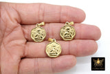 Guardian Angel Coin Charm, Small Gold Religious Protection Pendants #2238 - A Girls Gems