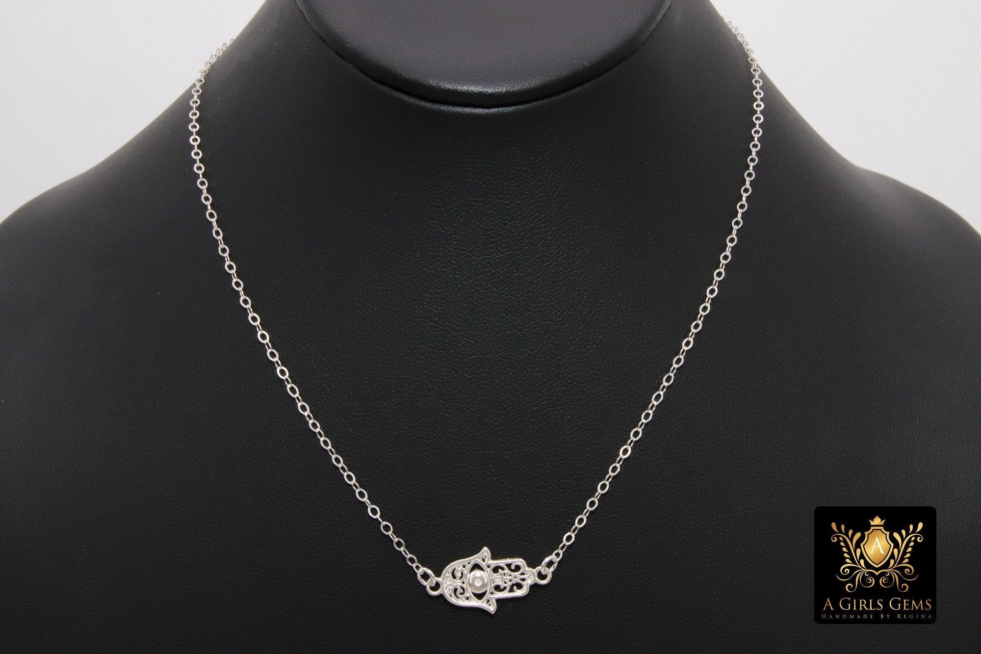 Silver Filigree Heart Chain Necklace, 925 Sterling Silver Dainty Chain Choker, Love Jewelry in Adjustable Length