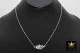 Silver Filigree Heart Chain Necklace, 925 Sterling Silver Dainty Chain Choker, Love Jewelry in Adjustable Length