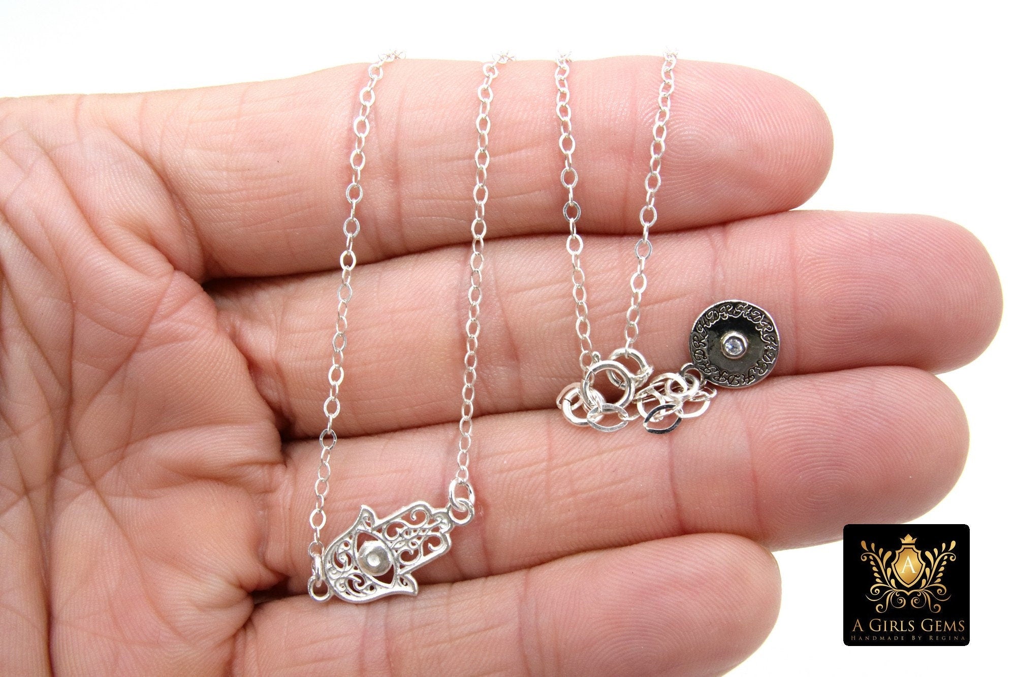 Silver Filigree Heart Chain Necklace, 925 Sterling Silver Dainty Chain Choker, Love Jewelry in Adjustable Length