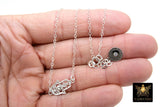 Silver Filigree Heart Chain Necklace, 925 Sterling Silver Dainty Chain Choker, Love Jewelry in Adjustable Length
