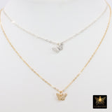 14 K Gold Filled Butterfly Chain Necklace, 925 Sterling Silver Tiny Monarch Choker, Dainty Adjustable Chain Necklace - A Girls Gems