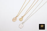 14 K Gold Filled Virgin Mary Hammered Chain Necklace, 925 Sterling Silver Mother Mary Choker, Mommy and Me Madonna Necklaces - A Girls Gems