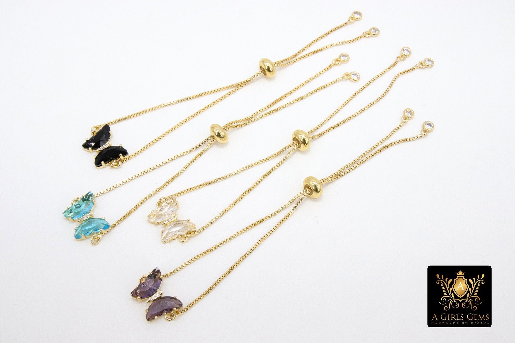 Butterfly Earrings, Gold Thick Huggie Hoop Ear Rings #654, High Quality Crystal Butterfly Huggies, 12 Color Choices - A Girls Gems