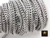 Silver Stainless Steel Chain, 304 Square 4 x 4 mm Curb Chains CH #269, 4 mm Box Square Unfinished Necklace Chains