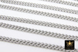 Silver Stainless Steel Chain, 304 Square 4 x 4 mm Curb Chains CH #269, 4 mm Box Square Unfinished Necklace Chains
