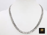 Gold Large Clasp Curb Chain Necklace, Silver Stainless Steel Cuban Diamond Cut Miami Flat Link Necklace, Women and Men Necklaces - A Girls Gems