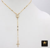 14kt gold rosary necklace | Virgin Mary Chains | Rose Mary Necklace