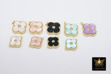 CZ Quatrefoil Connectors or Charms, AG #3144, 14 x 17 mm Small Clover Enamel Links - A Girls Gems
