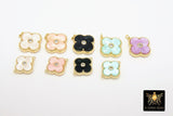 CZ Quatrefoil Connectors or Charms, AG #3144, 14 x 17 mm Small Clover Enamel Links - A Girls Gems