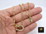 Gold CZ Curb Chain Necklace, Shackle CZ Dainty Choker, Stainless Steel Jewelry - A Girls Gems