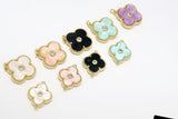 CZ Quatrefoil Connectors or Charms, AG #3144, 14 x 17 mm Small Clover Enamel Links - A Girls Gems
