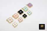CZ Quatrefoil Connectors or Charms, AG #3144, 14 x 17 mm Small Clover Enamel Links - A Girls Gems