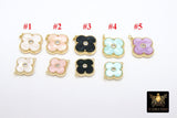 CZ Quatrefoil Connectors or Charms, AG #3144, 14 x 17 mm Small Clover Enamel Links - A Girls Gems