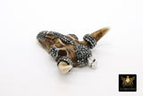 Beige Bone Cow Skull Pendant, Boho Brown and Black Stone Longhorn CW14, Resin Bone Skull - A Girls Gems
