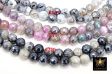 Natural Faceted Agate Beads, Electroplated Agate BS #218 - A Girls Gems