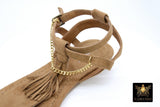 Gold Steel Curb Chain Shoe Jewelry; Gold Strap Chains for High Heel Shoes; 7 Inch Chains; Custom Order