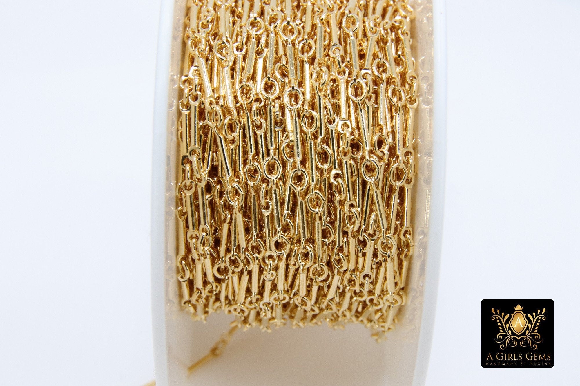 14 K Gold Filled Bar Jewelry Chains, 14 20 Gold Bars and Rolo, Unfinished Long and Short Chain