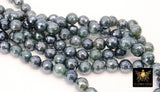Electroplated Teal Green Agate Beads, Faceted Agate BS #234 - A Girls Gems