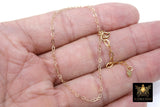 14 K Gold Filled Heart Bracelet, Dainty Gold Adjustable Anklet, Heart Shaped Link Cable Chain