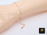 14 K Gold Filled Heart Bracelet, Dainty Gold Adjustable Anklet, Heart Shaped Link Cable Chain