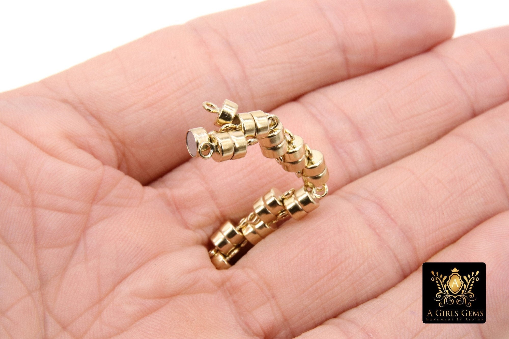 14 K Gold Filled Magnetic Clasps, Super Strong 925 Sterling Silver Bracelet Clips #2336, 4.5 mm High Quality Arthritis Jewelry Findings