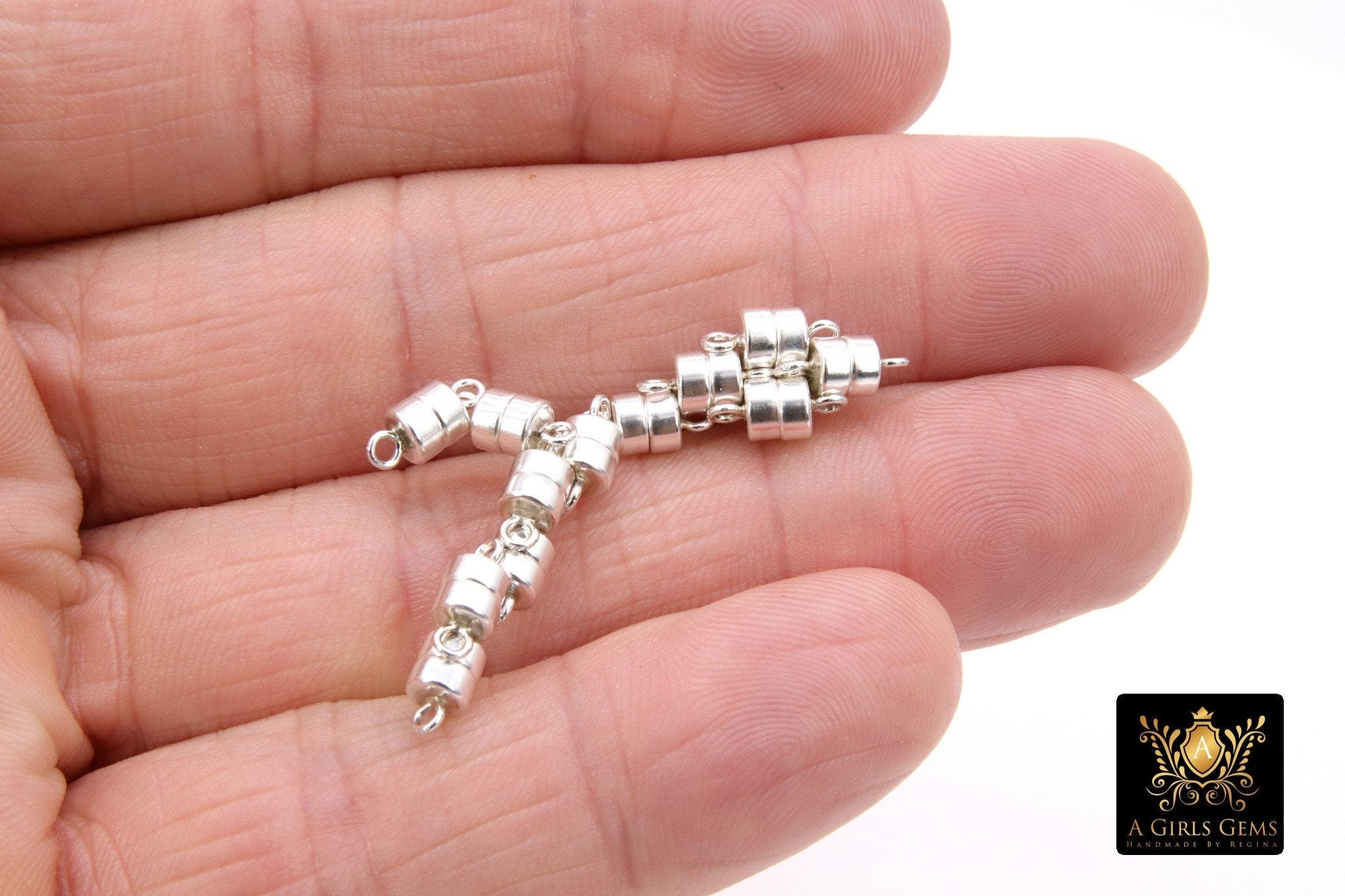 14 K Gold Filled Magnetic Clasps, Super Strong 925 Sterling Silver Bracelet Clips #2336, 4.5 mm High Quality Arthritis Jewelry Findings
