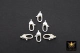 925 Sterling Silver Lobster Clasps, Silver Oval Long Clasps #2814, Stamped 6 x 12 mm