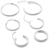14 K Gold Hoop Earrings, 925 Sterling Silver, Small or Large Round Hoops #196