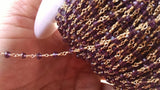 22k Gold Plated Amethyst Rosary Chain, 4 mm Purple Crystal Beaded Chains CH #305, LSU Jewelry Bulk