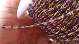 22k Gold Plated Amethyst Chain, 4 mm Purple Crystal Beaded Chains CH #305, LSU Jewelry Bulk