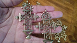 Ethiopian Coptic Cross Pendant, 18 K Gold Antique Gold African Cross Charm #2402, Religious Jewelry
