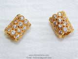 CZ Micro Pave Tube Beads, Large Hole Hexagon Honeycomb Spacer Beads #94, Gold