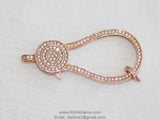 Extra Large Rose Gold Plated Lobster Claw Clasp and Pave Jump ring 24 x 50 mm Connector bead chain necklace Cubic Zirconia Paved CZ Findings