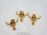 Cow Skull Charm Pendants, Gold Plated Bull Skull Charm AG 28, Boho Jewelry