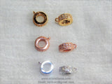 Micro Pave CZ Charm Holder Connector Rings, AG 77, Large Hole 1 Row CZ Slide Spacer Big Circle Beads