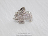 CZ Micro Pave Elephant Charms, Silver Cz Animal Pendant 15 x 13 mm Yoga charms, Lucky Elephant Pendant Dangle