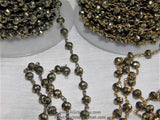 6 mm Faceted Pyrite Gunmetal Chain Gunmetal Black Chains CH #504 Genuine Natural Pyrite Bead Oxidized Chain 1 3 5 10 feet Roll