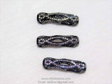 CZ Micro Pave Tube Beads, AG #495, Silver or Black Big Hole Beads