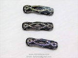 CZ Micro Pave Tube Beads, AG #495, Silver or Black Big Hole Beads