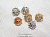 CZ Micro Pave Black Round Beads, AG #70, 12 mm Filigree Round - Black