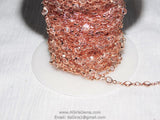 Rose Gold Clear Crystal Chain, Rose Gold plated Connector Bezel CH #517, 4 mm Chains